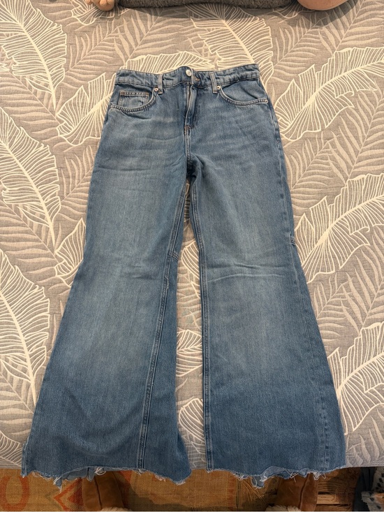 Free People Denim - Free People Light Blue Flared Wide-Leg Jeans